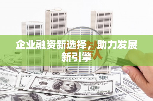 楠西企业融资新选择，助力发展新引擎