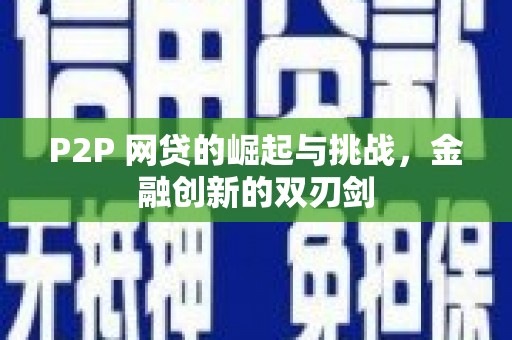 聂荣P2P 网贷的崛起与挑战，金融创新的双刃剑