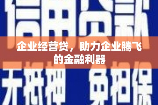 顺庆企业经营贷，助力企业腾飞的金融利器