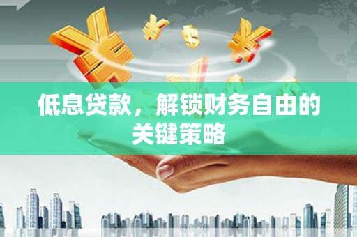 赤坎低息贷款，解锁财务自由的关键策略