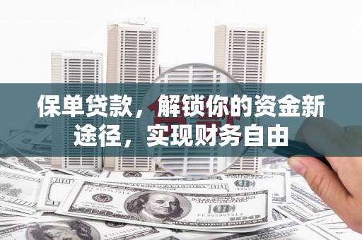 颍上保单贷款，解锁你的资金新途径，实现财务自由