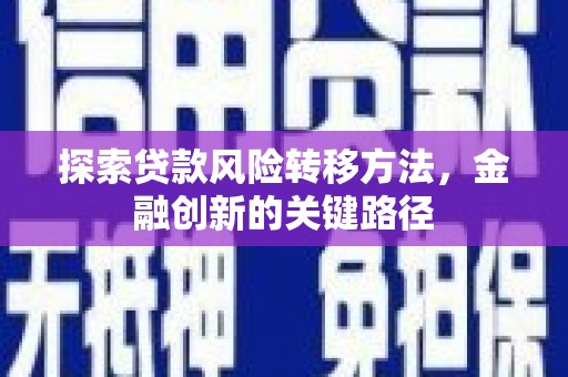南丰探索贷款风险转移方法，金融创新的关键路径