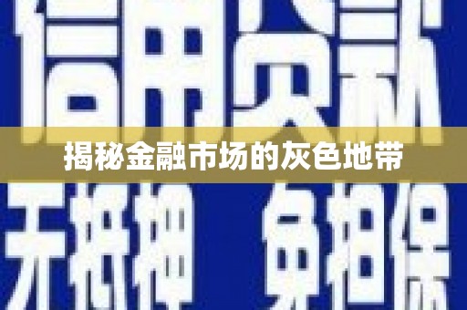 宁海揭秘金融市场的灰色地带